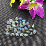 Labradorite Pear 7X10MM  Cabs. Natural Blue Fire Cabs , Gemstone cabs pack of 8 pc , Gemstone cabs