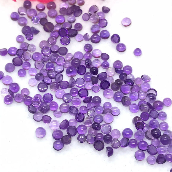 Amethyst 3MM Cabs AA Quality , Pack of 20 Pieces  , African Amethyst cabochon , Loose stone . purple Amethyst cabs