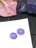 Matching Pair Tanzanite Cabochon 8x10 mm Calibrated Size Code #T22 Weight 8 carats -Good Quality Natural Tanzanite Cabs