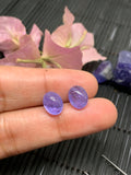 Matching Pair Tanzanite Cabochon 8x10 mm Calibrated Size Code #T22 Weight 8 carats -Good Quality Natural Tanzanite Cabs