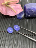 Matching Pair Tanzanite Cabochon 8x10 mm Calibrated Size Code #T24 Weight 8.5 carats -Good Quality Natural Tanzanite Cabs