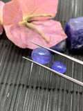 Matching Pair Tanzanite Cabochon 8x10 mm Calibrated Size Code #T25 Weight 7.5 carats -Good Quality Natural Tanzanite Cabs