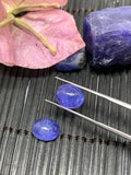 Matching Pair Tanzanite Cabochon 8x10 mm Calibrated Size Code #T25 Weight 7.5 carats -Good Quality Natural Tanzanite Cabs