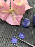 Matching Pair Tanzanite Cabochon 8x10 mm Calibrated Size Code #T28 Weight 7.5 carats -Good Quality Natural Tanzanite Cabs