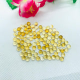 Citrine 4MM AA Quality Round Cabochons , yellow color cabs, Natural Citrine Cabs , Pack of 10 pcs