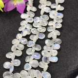 Moonstone 8X12 MM Faceted Pear briolette ,Good quality and transparent stones ,Faceted pear shape with blue  fire , length 9 Inch #6