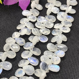 Moonstone 8X12 MM Faceted Pear briolette ,Good quality and transparent stones ,Faceted pear shape with blue  fire , length 9 Inch #6