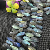 Labradorite 10X20 MM  Faceted Pear shape Briolettes, Natural Blue Flash Labradorite ,Top Quality -Labradorite Briolletes ,Length 8 Inch #3