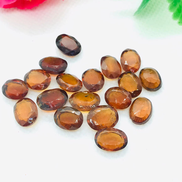 Hessonite Garnet  14X10 MM faceted cabs,  Good quality Cabochons , Brown garnet faceted cabs , , Mozambique mine , Pack of 2 pc.