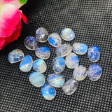 Moonstone 8-10X 11-12 MM Faceted Polki Cabs, Blue Moonstone , Rainbow Moonstone top Quality faceted thin Slice. pack of 4 Pcs. code #4