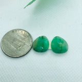 Emerald Faceted Matching Pair shape ,Emerald Faceted Polki shape,Size 13.5X12.5 MM , weight 9.5ct . code #E17 , Emerald pair , origin Zambia