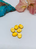 2 Pcs Citrine Cabochon 9x11 mm size Code #C8 Dark Color  AA Quality Citrine Oval Cabochons - Natural Citrine Cabs- (Pack of 2 Pieces)