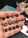 Garnet Cushion Faceted 8x8 mm- Code #G15 - Garnet Square Cut - Garnet Loose Stone - AAA Quality Stones- Pack of 6 Pieces