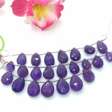 Amethyst Faceted 10X12MM  Pear Shape, Length 3 Inch . African Amethyst . Amethyst briolettes