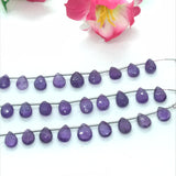 Amethyst Faceted 6X8 MM  Pear Shape, Length 3 Inch . African Amethyst . Amethyst briolettes