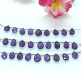 Amethyst Faceted 6X8 MM  Pear Shape, Length 3 Inch . African Amethyst . Amethyst briolettes