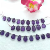 Amethyst Faceted 6X8 MM  Pear Shape, Length 3 Inch . African Amethyst . Amethyst briolettes