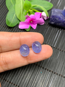 Tanzanite Cabochon 9x11 mm Matching Pair Calibrated Size Code #T12 Weight 11.5 carats -Good Quality Natural Tanzanite Cabs