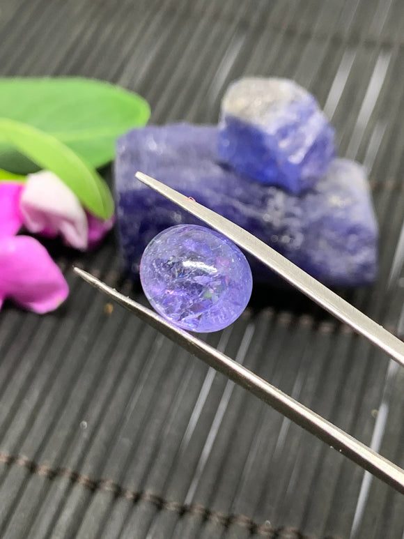 Tanzanite Cabochon 9x11 mm Calibrated Size Code #T16 Weight 5 carats -Good Quality Natural Tanzanite Cabs