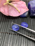 Matching Pair Tanzanite Cabochon 8x10 mm Calibrated Size Code #T25 Weight 7.5 carats -Good Quality Natural Tanzanite Cabs