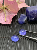 Matching Pair Tanzanite Cabochon 8x10 mm Calibrated Size Code #T27 Weight 8 carats -Good Quality Natural Tanzanite Cabs