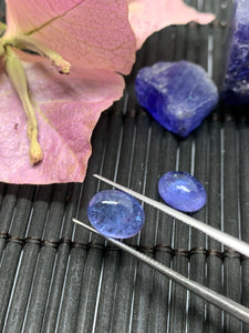 Matching Pair Tanzanite Cabochon 7X9 mm Calibrated Size Code #T41 Weight 5.5 carat -AAA Quality Natural Tanzanite Cabs