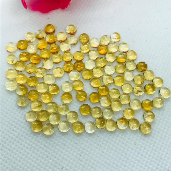 Citrine 7MM AA Quality Round Cabochons , yellow color cabs, Natural Citrine Cabs , Pack of 10 pcs