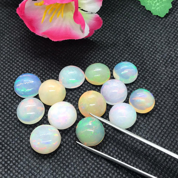 Ethiopian Opal 12MM  Cabochon  Code E#34- Weight 4.5 cts  AAAA Quality  Ethiopian Opal Round Cabs , Pack of 1 PC