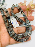 Moss Aquamarine Faceted Tyre Beads 7mm Size Code #1 -15 Inch Strand, AAAA Quality- Moss Aquamarine Faceted Wheel Beads