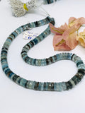 Moss Aquamarine Faceted Tyre Beads 9 mm Size Code #5 -15 Inch Strand Weight 264 cts  AAAA Quality- Moss Aquamarine Faceted Wheel Beads