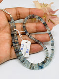 Moss Aquamarine Faceted 7.5 MM Tyre Beads, length 8 Inch Strand,AAAA Quality- Moss Aquamarine Faceted Wheel Beads