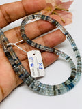 Moss Aquamarine Faceted 7.5 MM Tyre Beads, length 8 Inch Strand,AAAA Quality- Moss Aquamarine Faceted Wheel Beads
