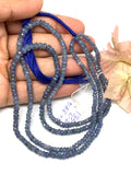 Blue Sapphire Faceted Roundel 3-5 MM Size Code #S1 Length 16 Inch- AA Quality - Burma sapphire . Natural Blue sapphire