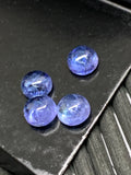 Pack of 4 Pieces 5mm Tanzanite Cabochon Round Calibrated Size ,Quality Natural Tanzanite Cabs- Blue Color Tanzanite