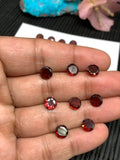 Garnet Round Faceted 7 mm size Code #G26 Pack of 4 Pcs  -Garnet Cut Stone -Natural Garnet Loose Stone - AAA Quality Stones