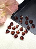 Garnet Heart Faceted 7x7 mm size Code #G25 Pack of 4 Pcs  Garnet Cut Stone- Natural Garnet Loose Stone - AAA Quality Stones