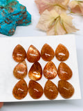 Sunstone Cabochon 12x16 mm - Sunstone Pear Cabochon Natural Sunstone Cabs AAA Quality cabs ( Pack of 2 pc )