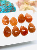 Sunstone Cabochon 13x18 mm Code #SN6 Sunstone Pear Cabochon Natural Sunstone Cabs AAA Quality cabs ( Pack of 8 pc )