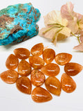 Sunstone Cabochon 13x18 mm Code #SN9 Sunstone Pear Cabochon Natural Sunstone Cabs AAA Quality cabs ( Pack of 2 pc )