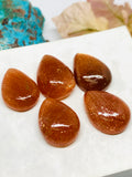 Sunstone Cabochon 13x18 mm Code #SN10 Sunstone Pear Cabochon Natural Sunstone Cabs AAA Quality cabs ( Pack of 5 pc )