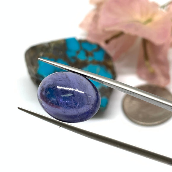 Iolite Oval Cabochon 17.50x13.50 mm size Code #i46 Weight 12.5 cts - AA Quality  Natural Iolite Cabs( Pack of 1 Piece)