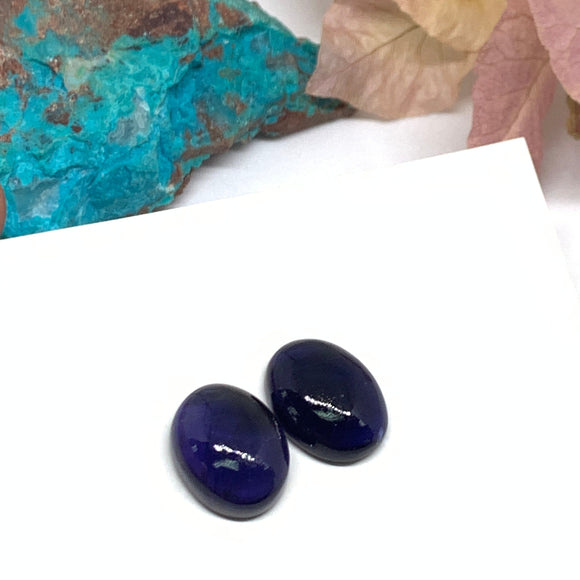 Iolite Cabochon 15x11 mm size Code #i63 Dark Blue Color - AA Quality- Iolite Oval Cabochon- Natural Iolite Cabs( Pack of 1 Piece)