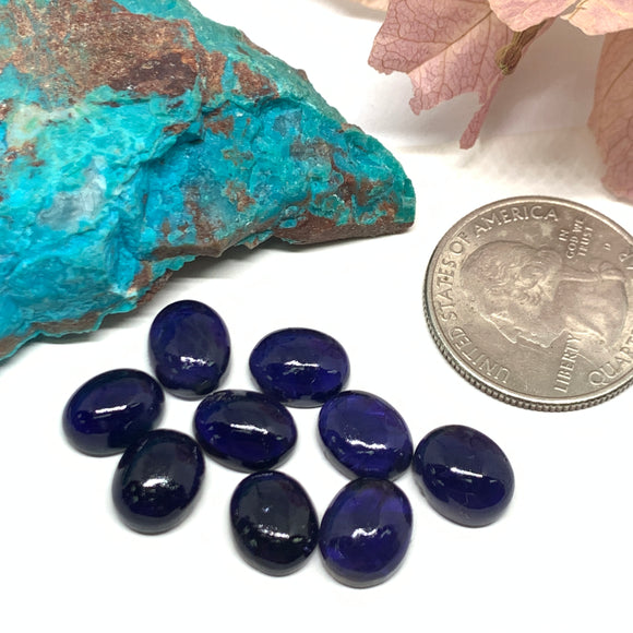 Iolite Cabochon 8x10 mm size Code #i72 Dark Blue Color - AA Quality- Iolite Oval Cabochon- Natural Iolite Cabs( Pack of 2 Piece)