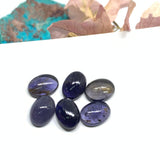 6 Pcs Iolite Cabochon 8X11 mm size (Code #i79) - A Quality- Iolite Oval Cabochon- Natural Iolite Cabs( Pack of 6  Piece)