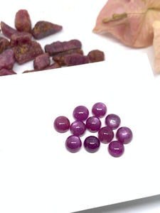 Pink Sapphire Cabochon 6mm Size AAA Quality Sapphire cabs • Natural Pink Sapphire • Sapphire Cabochon (Pack of 2 Pcs)