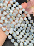 Aquamarine Faceted Barrel Beads  7x8 mm size 39 cm Strand AAA Quality - Natural Aquamarine Faceted Nugget Beads