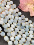 Aquamarine Faceted Barrel Beads  7x8 mm size 39 cm Strand AAA Quality - Natural Aquamarine Faceted Nugget Beads