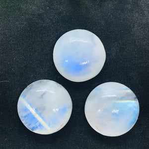 16MM MOONSTONE ROUND CABOCHON , Pack of 1 pcs. Blue Fire Moonstone cabs  . Moonstone Loose Cabs, Origin India .