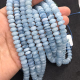 Aquamarine Roundel Shape 8mm , length of strand 16 Inch , Transparent Blue Aquamarine AAA quality beads , origin brazil