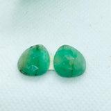 Emerald Faceted Matching Pair shape ,Emerald Faceted Polki shape,Size 13.5X12.5 MM , weight 9.5ct . code #E17 , Emerald pair , origin Zambia